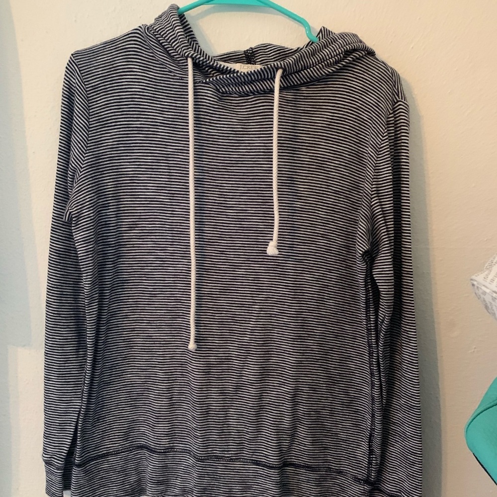 Navy Stripe J. Crew Lightweight Hoodie